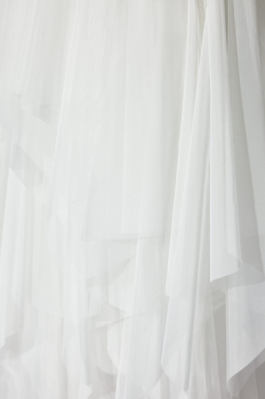 ニュアンスランダムチュールジャストウエストスカート WHT S