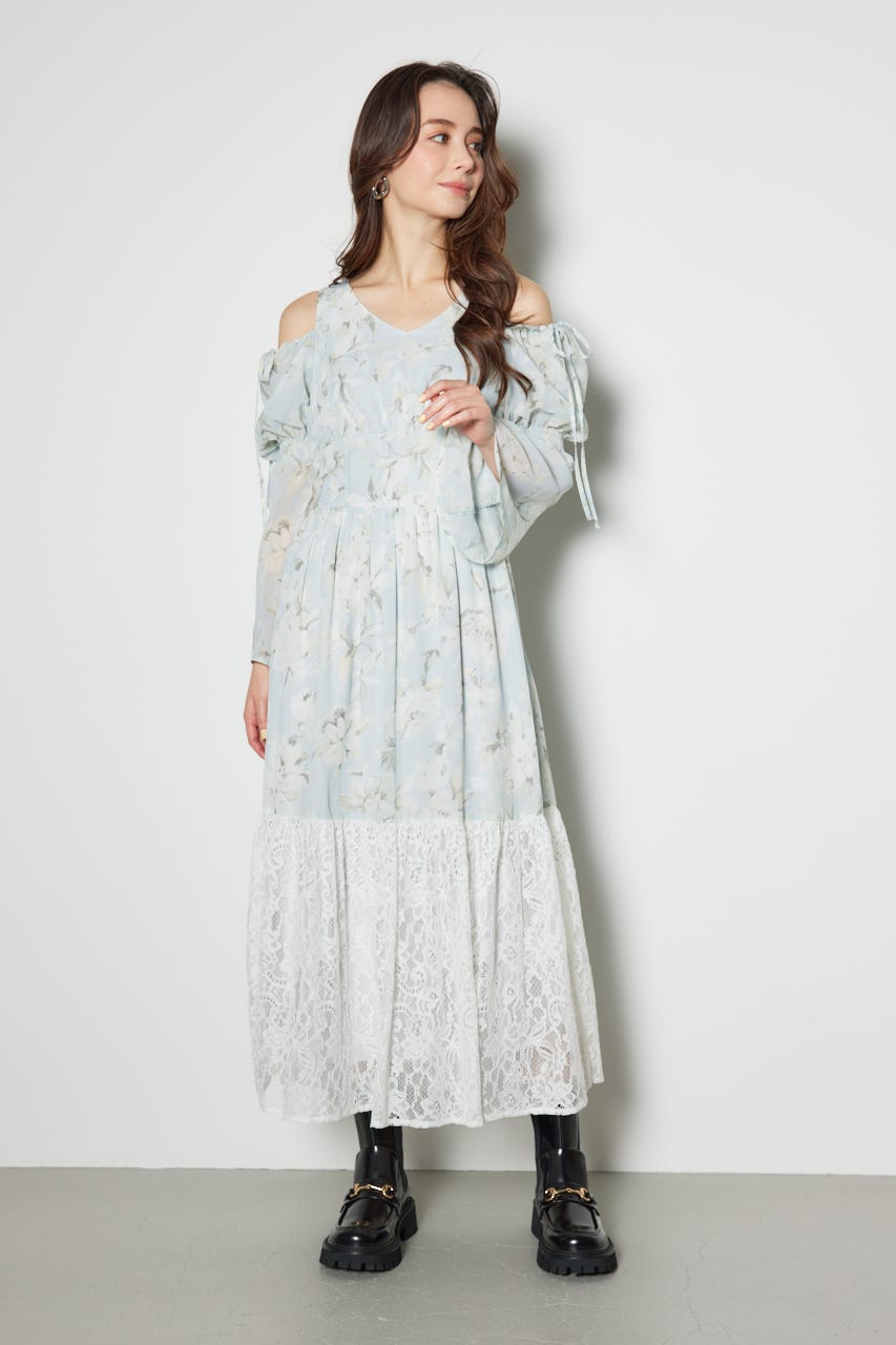 【フォーマルにも】ダズリン レースヴィンテージ フレアワンピース ¥13,200 dazzlin（ダズリン）の「レースヴィンテージフレアワンピース
