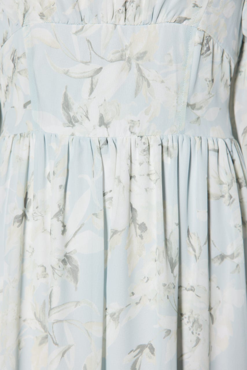 2WAYレースドッキングフレアワンピース BLU S