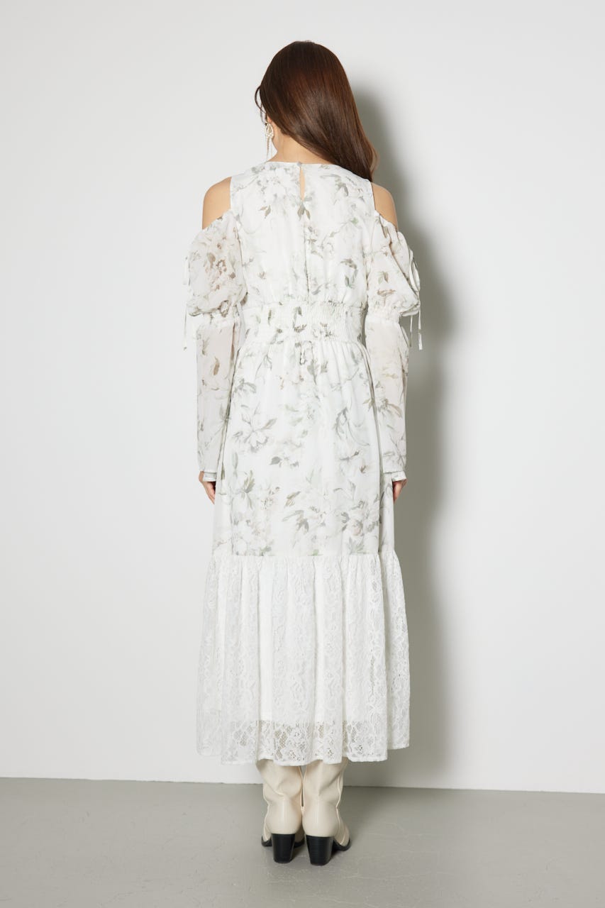 2WAYレースドッキングフレアワンピース WHT S