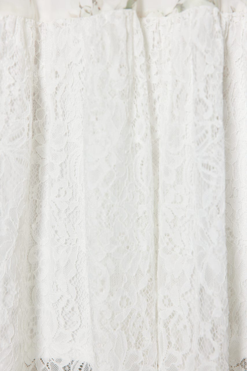 2WAYレースドッキングフレアワンピース WHT S