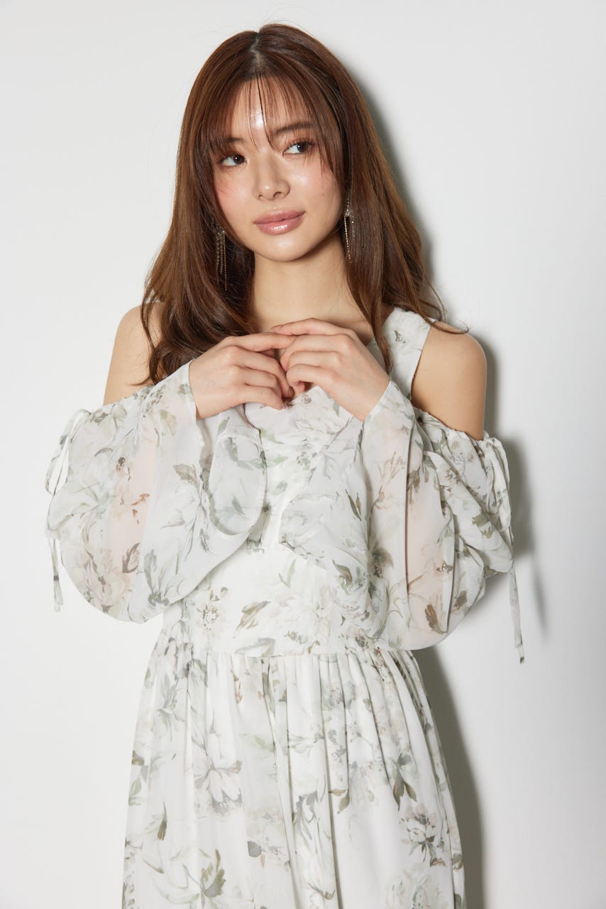 2WAYレースドッキングフレアワンピース WHT S