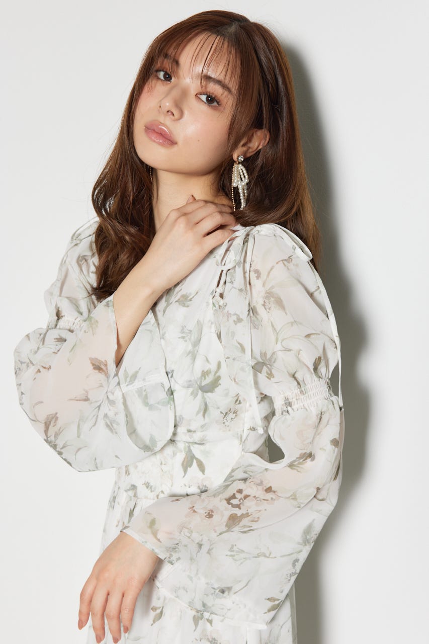 2WAYレースドッキングフレアワンピース WHT S