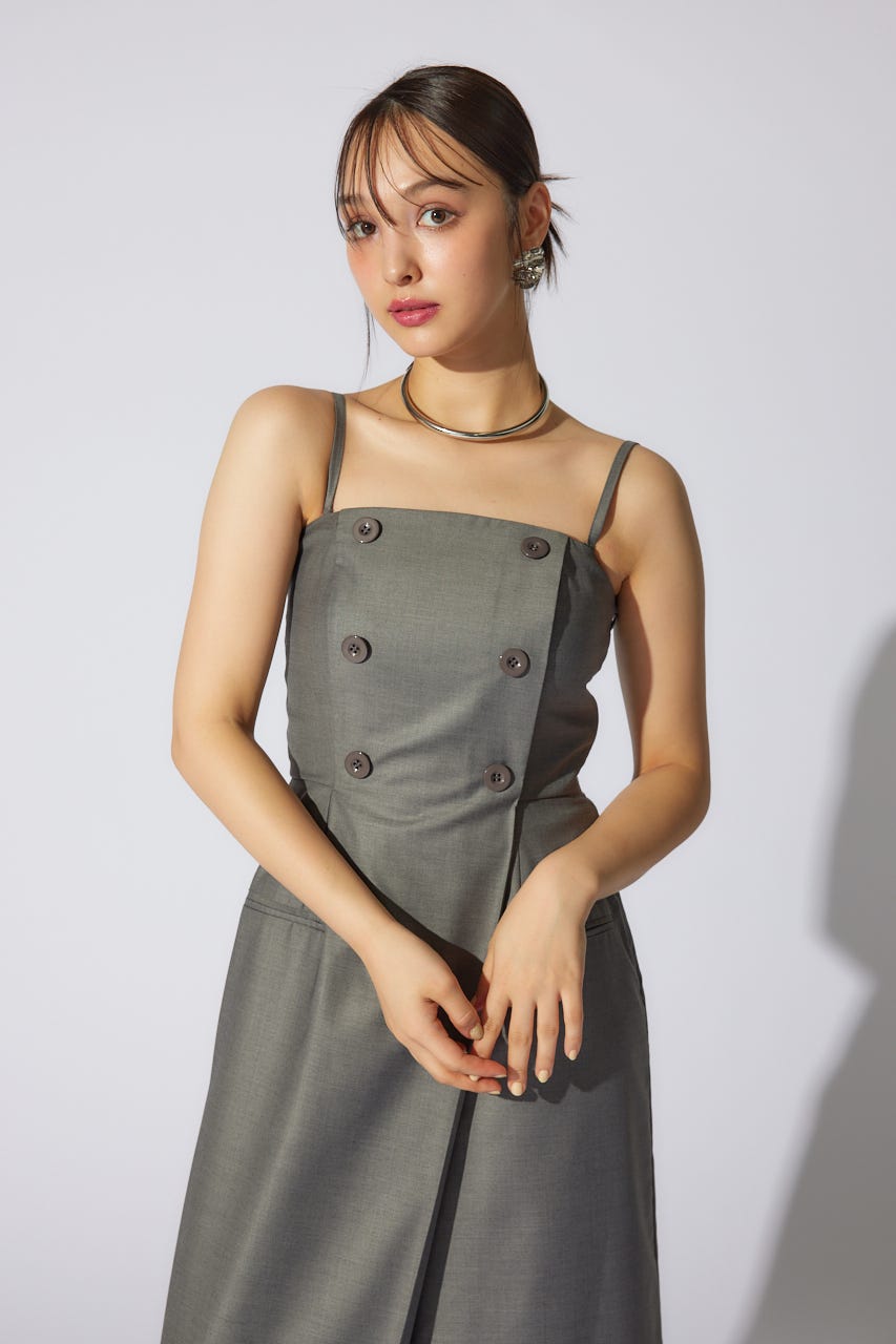 riendaフリル付きシャツワンピース M riendaフリル付きシャツワンピース M rienda フロントZIP