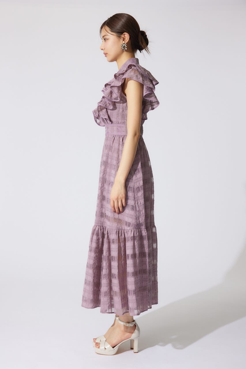 rienda 配色ロゴダブルフリルティアードワンピース　ブラック Mサイズ riendaの新作ワンピースを身長別・カラー別でご紹介