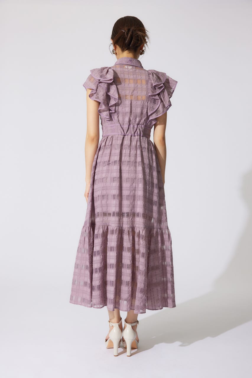 配色ロゴダブルフリルティアードワンピース PNK S