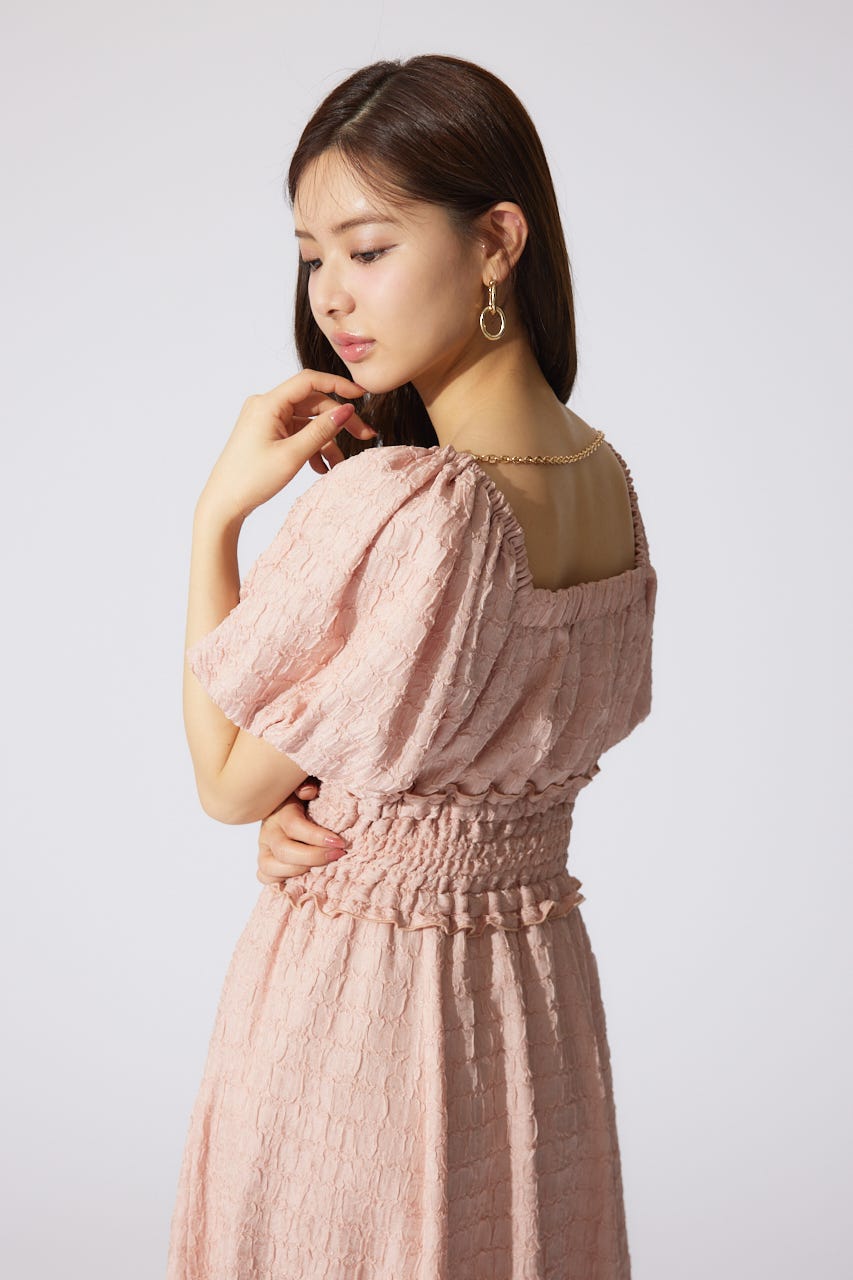 バルーンスリーブフレアワンピース PNK M