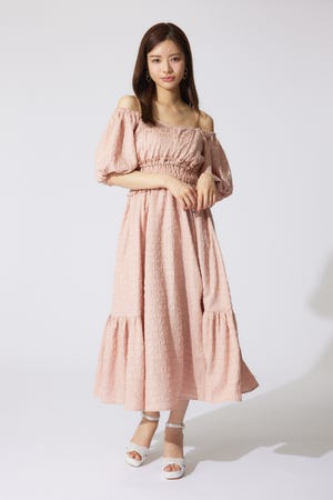 バルーンスリーブフレアワンピース