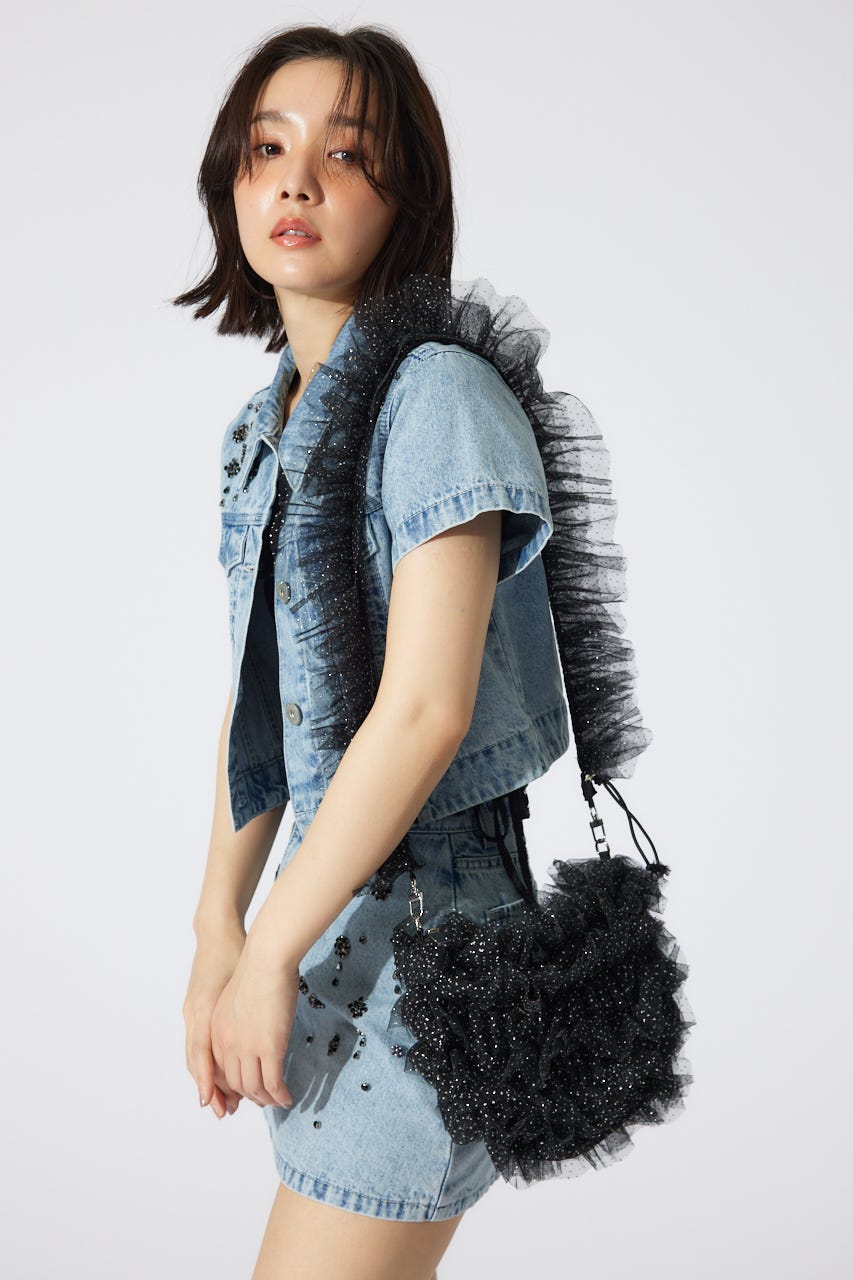 manywayチュールバッグ BLK FREE