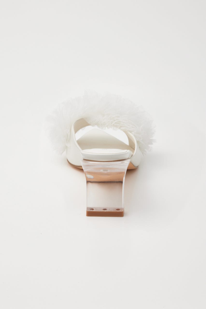 クリアヒールチュールサンダル WHT M