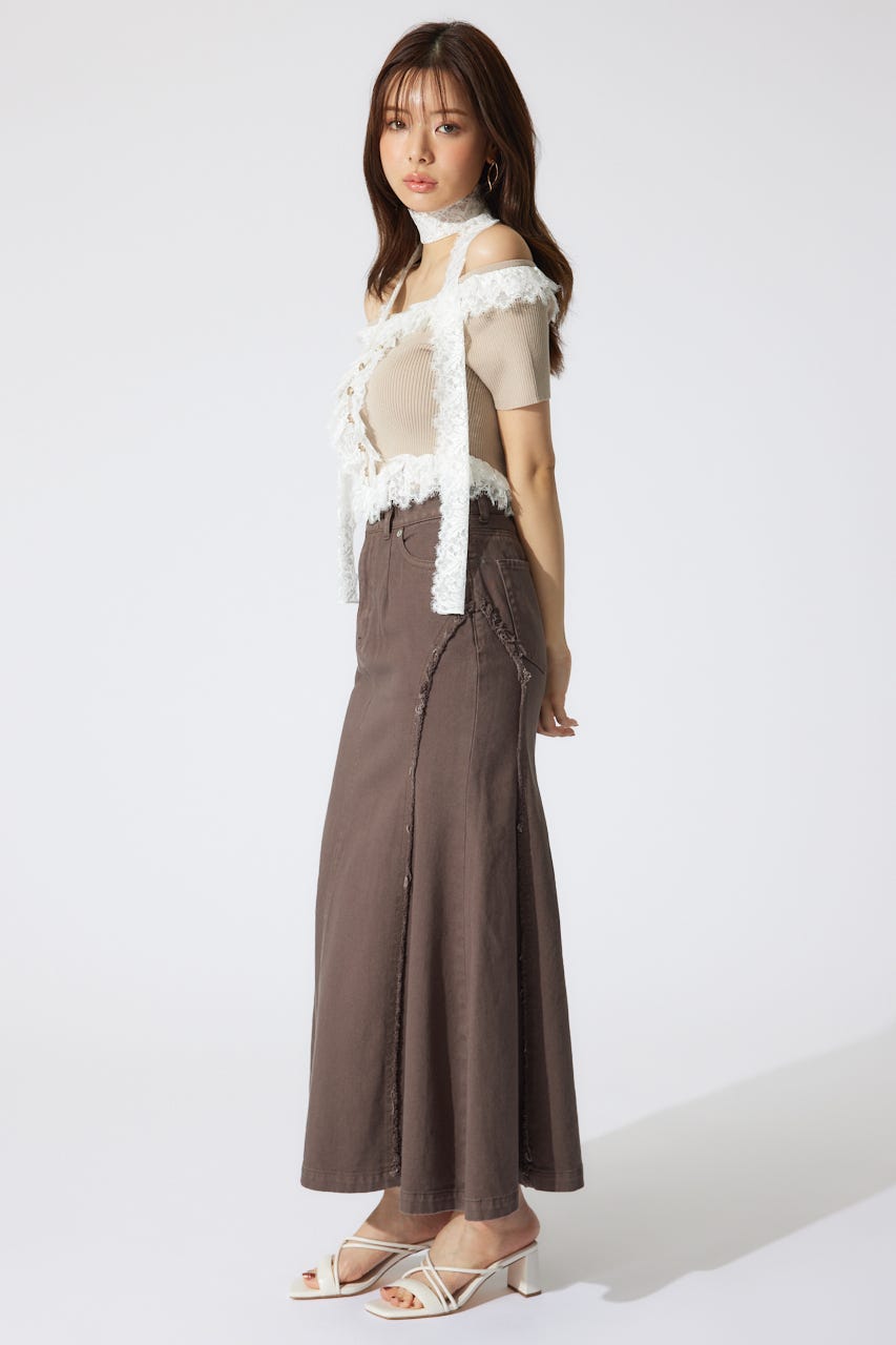 レースコンビリブニットトップス BEG FREE