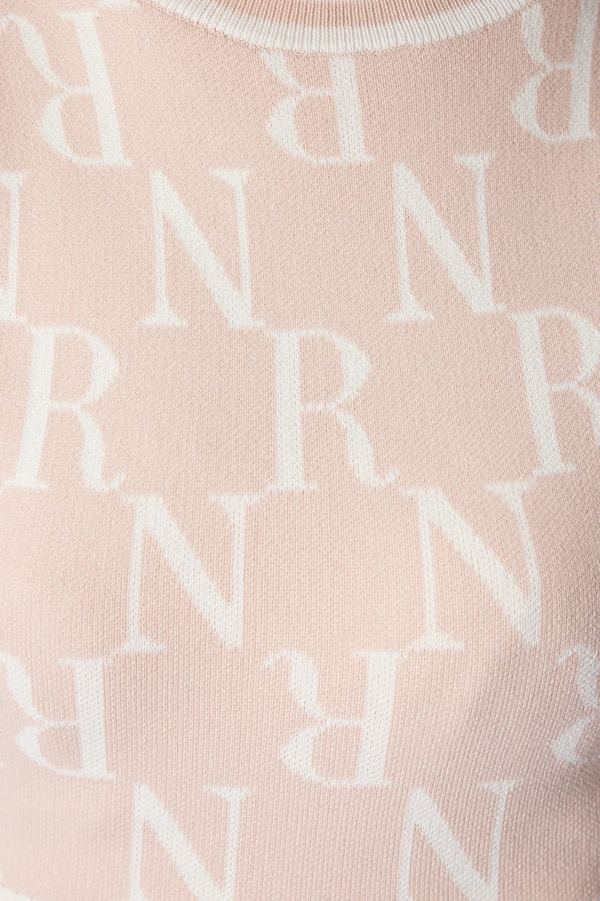 【岡崎紗絵さん着用アイテム】2WAYRロゴラインニットワンピース PNK FREE