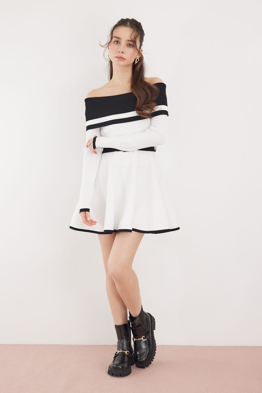 リランドチュール 6分袖リブ切替ミニニットワンピース リランドチュール 6分袖リブ切替ミニニットワンピース - メルカリ