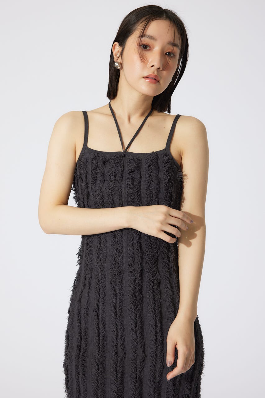 【SALE】 rienda | フリンジタイトニットワンピース (ワンピース(ロング ワンピース