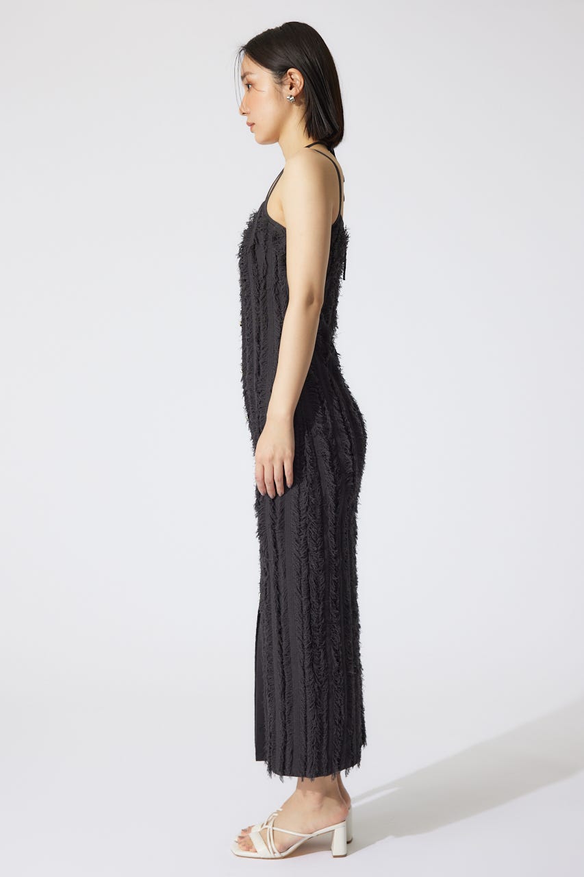 フリンジタイトニットワンピース D/GRY FREE