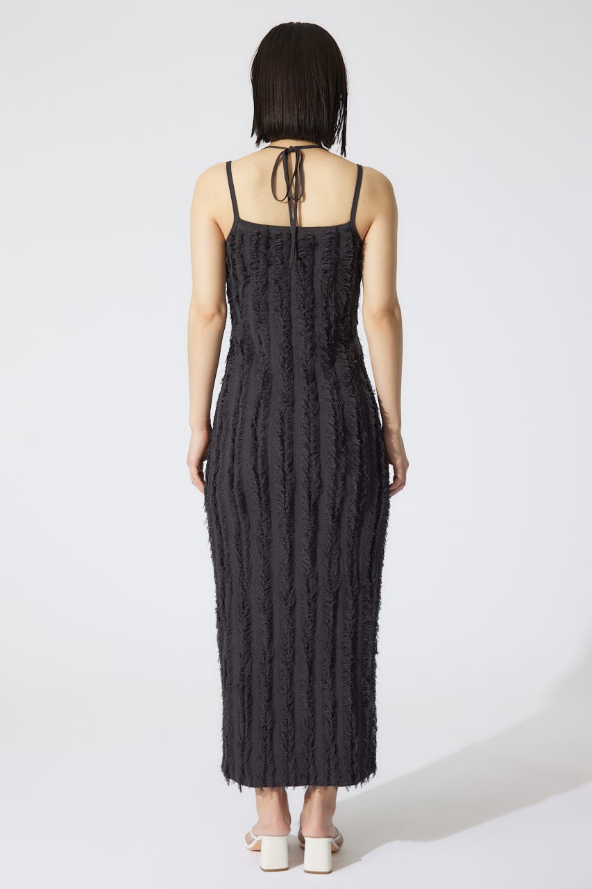 フリンジタイトニットワンピース D/GRY FREE