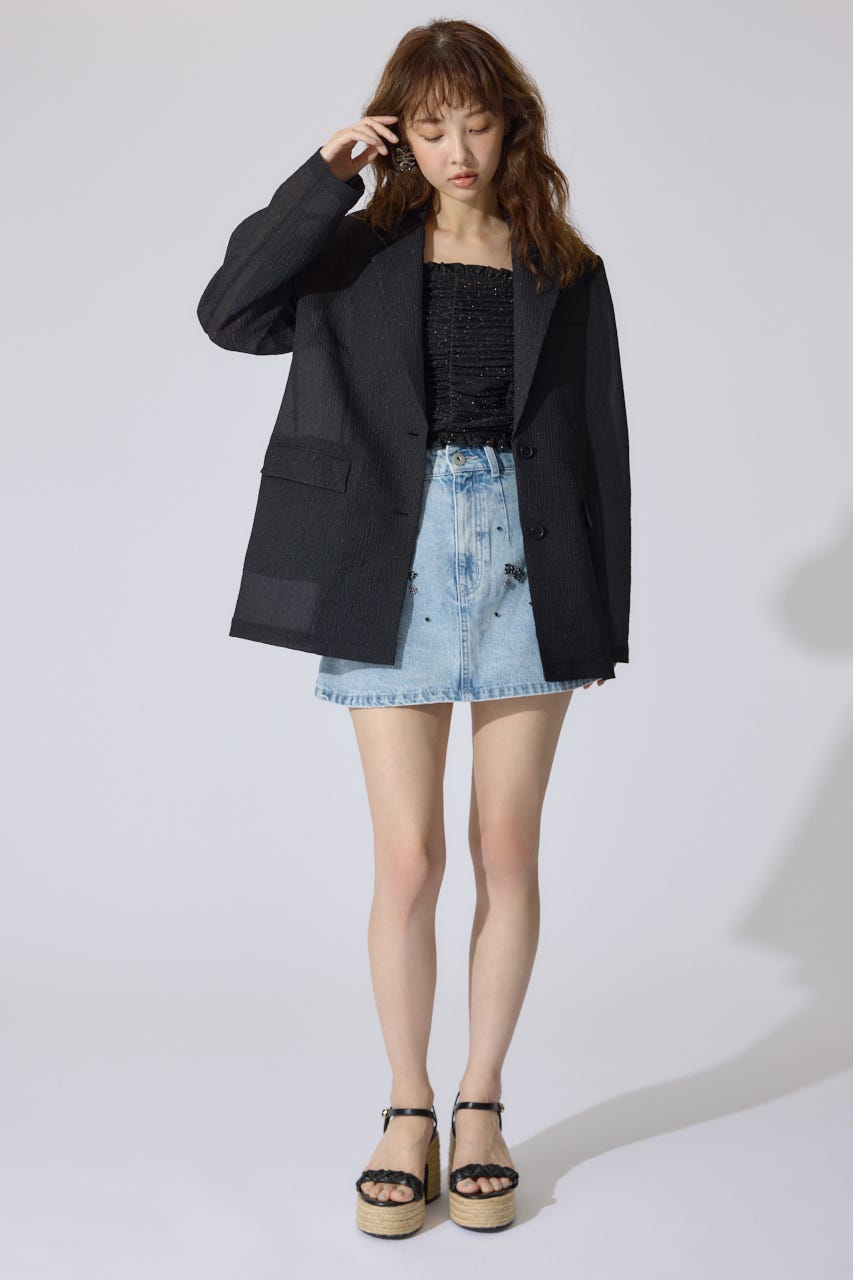 2WAYギャザーキャミトップス BLK FREE