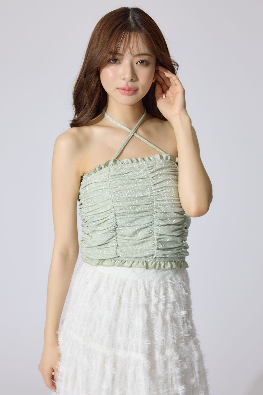 2WAYギャザーキャミトップス GRN FREE
