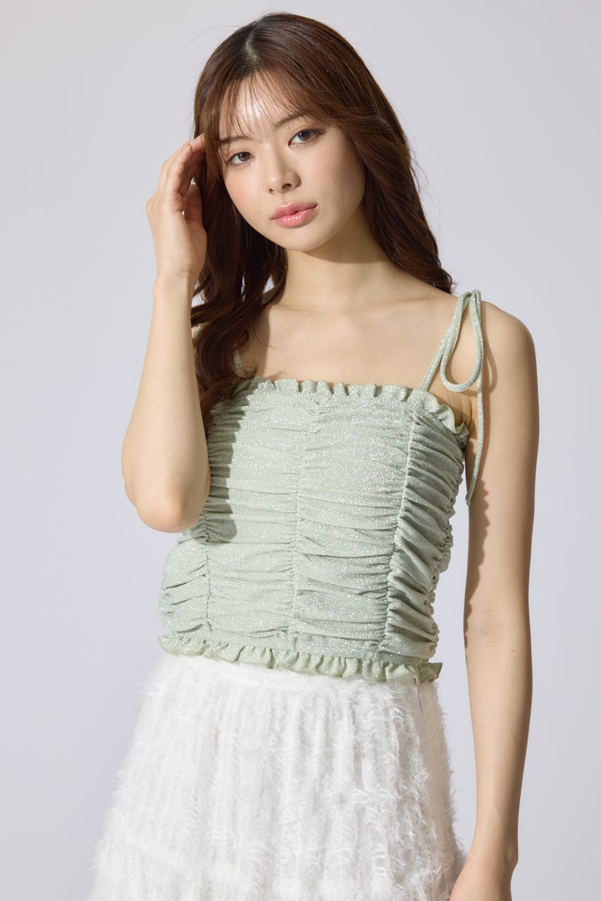 2WAYギャザーキャミトップス GRN FREE