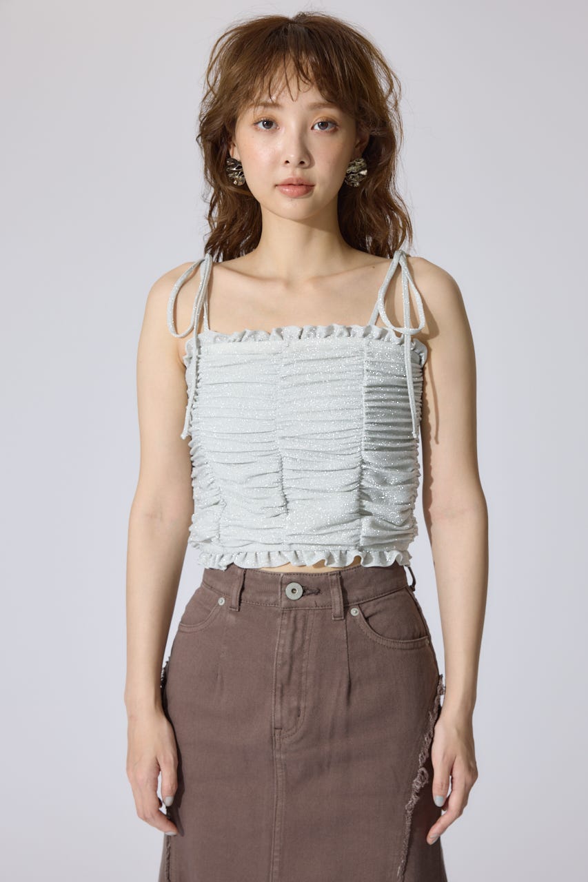 2WAYギャザーキャミトップス WHT FREE