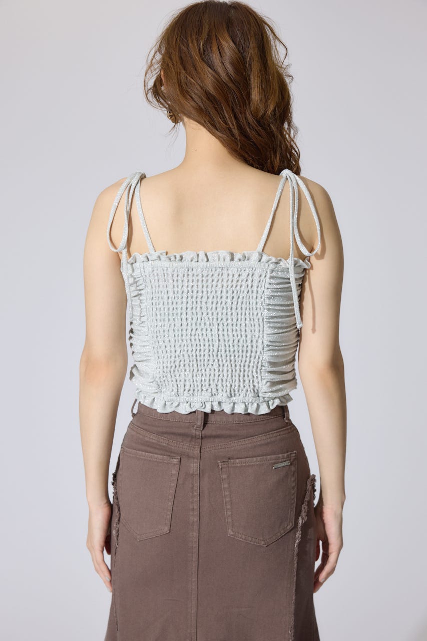 2WAYギャザーキャミトップス WHT FREE
