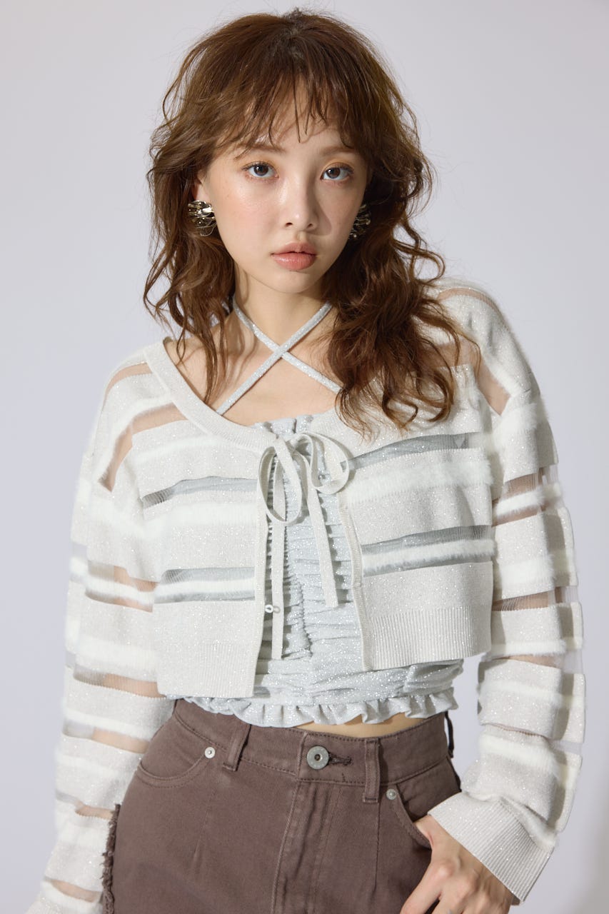2WAYギャザーキャミトップス WHT FREE