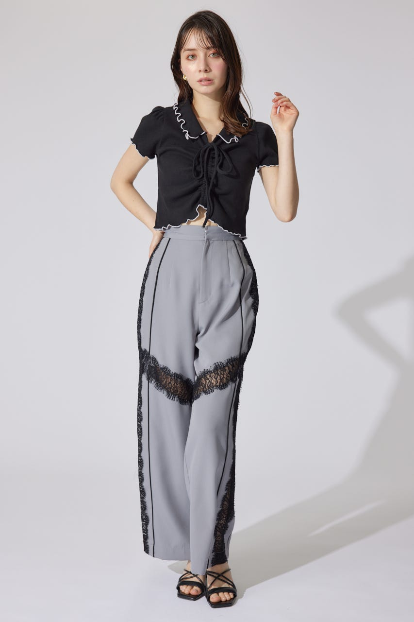 ドロストカットトップス BLK FREE