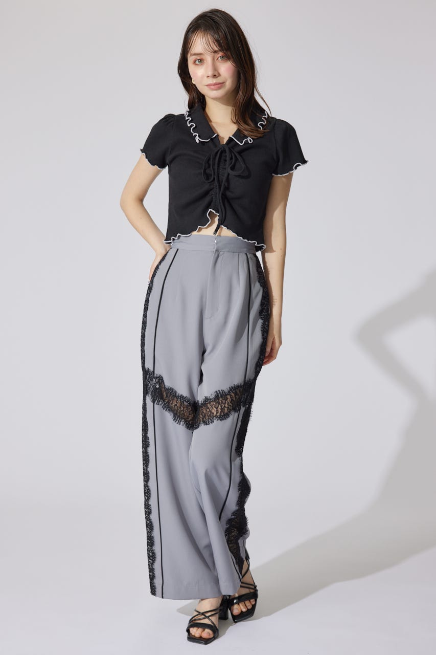 ドロストカットトップス BLK FREE