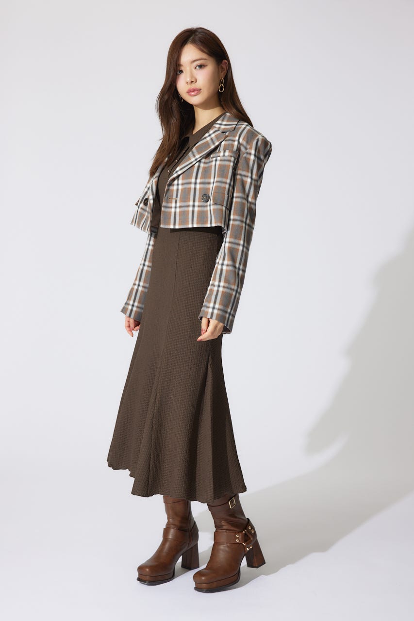 【岡崎紗絵さん着用アイテム】ダブルテーラードショートジャケット BRN M