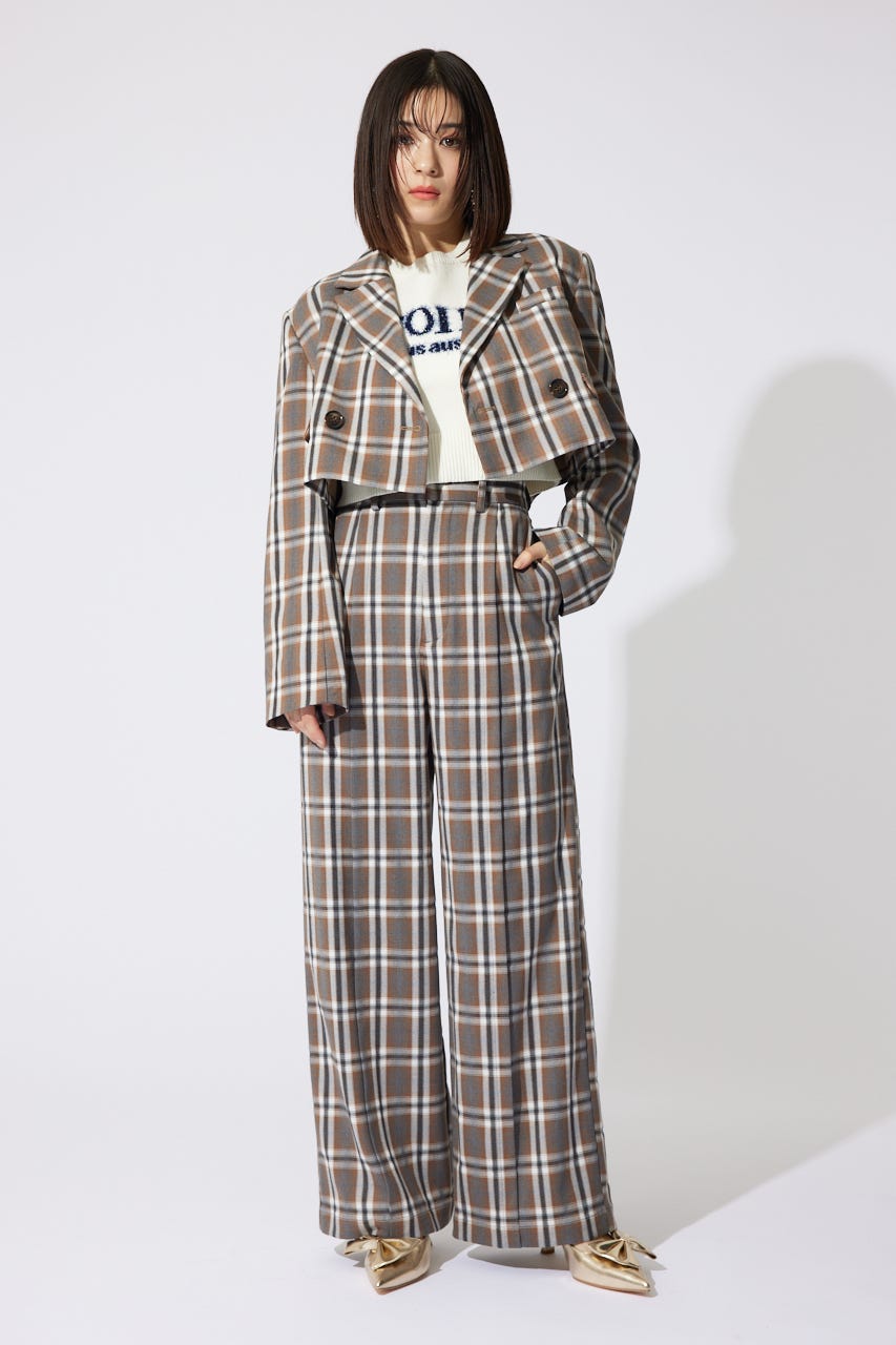 【岡崎紗絵さん着用アイテム】ダブルテーラードショートジャケット BRN M