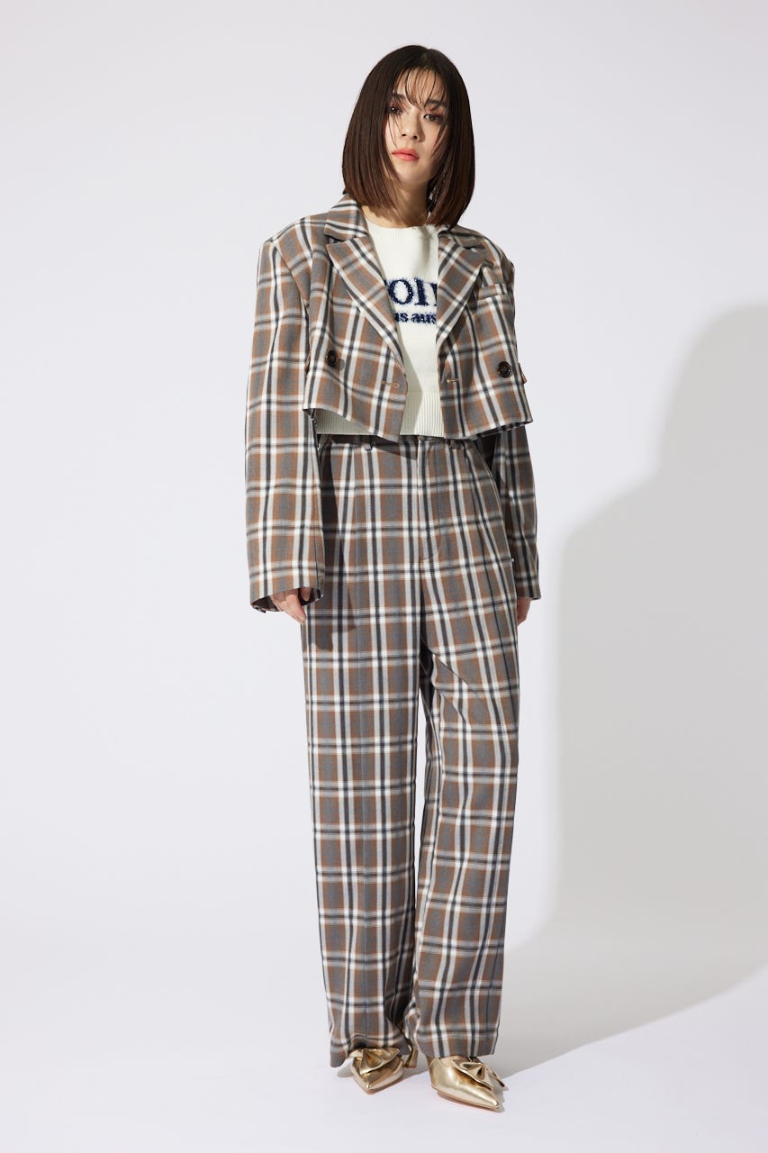 【岡崎紗絵さん着用アイテム】ダブルテーラードショートジャケット BRN M