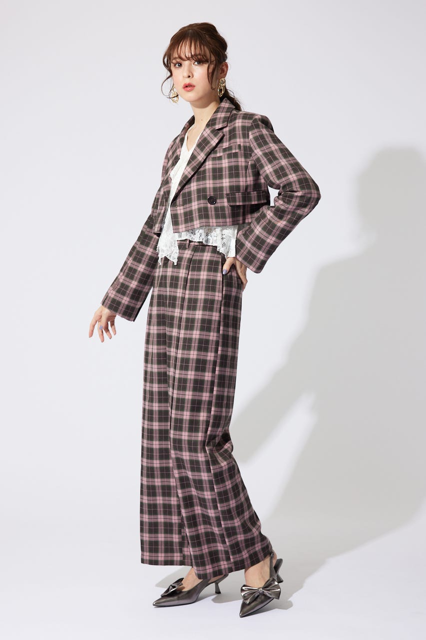 【岡崎紗絵さん着用アイテム】ダブルテーラードショートジャケット PNK S