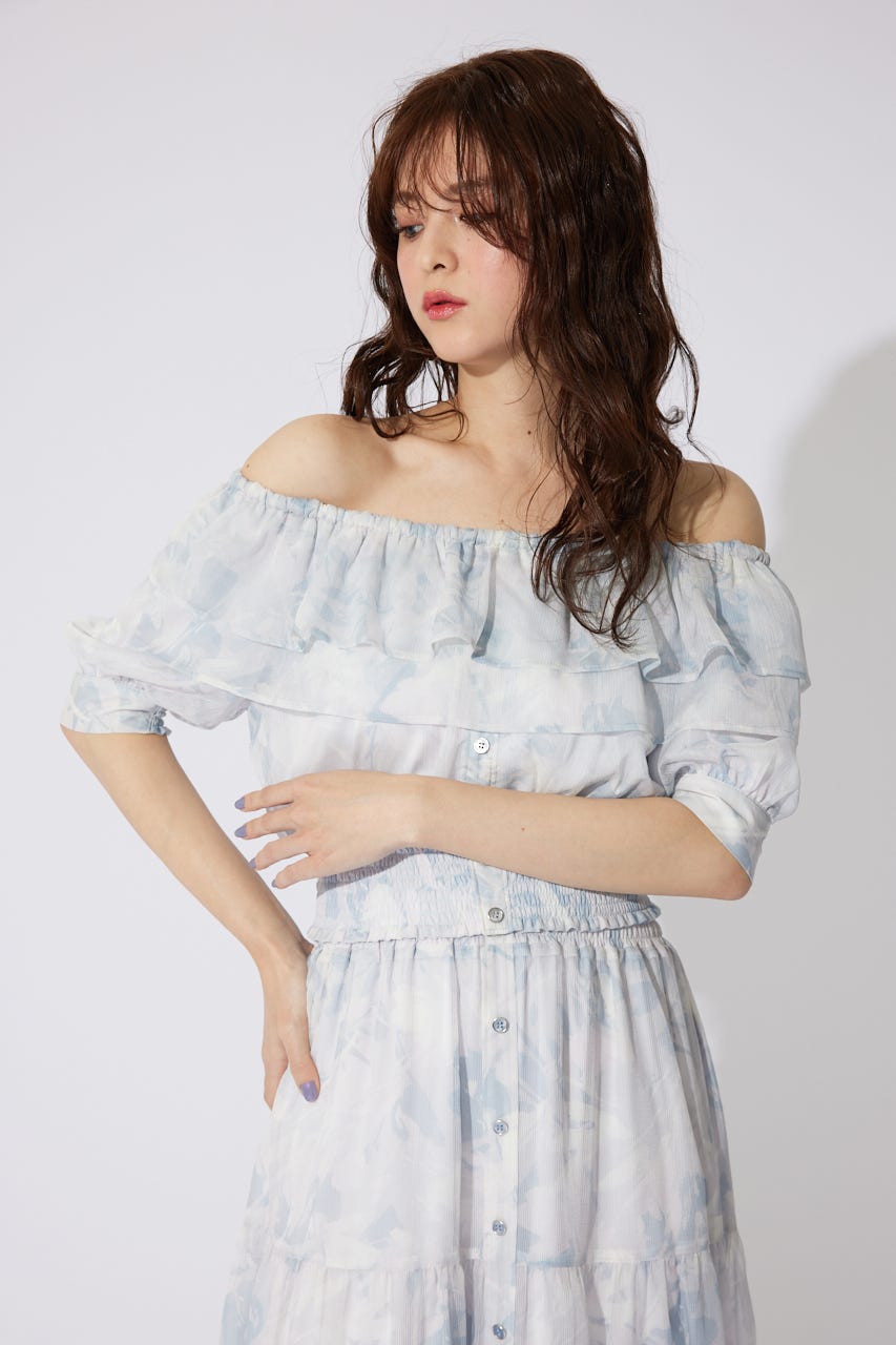 rienda | 2WAYオフショルダーショートトップス (シャツ