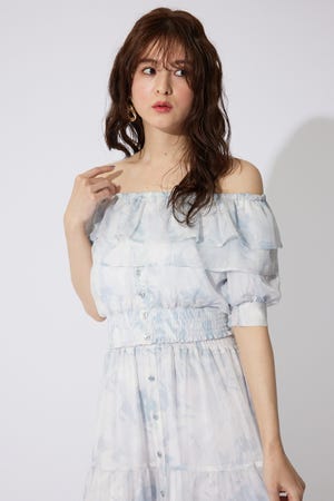 2WAYオフショルダーショートトップス