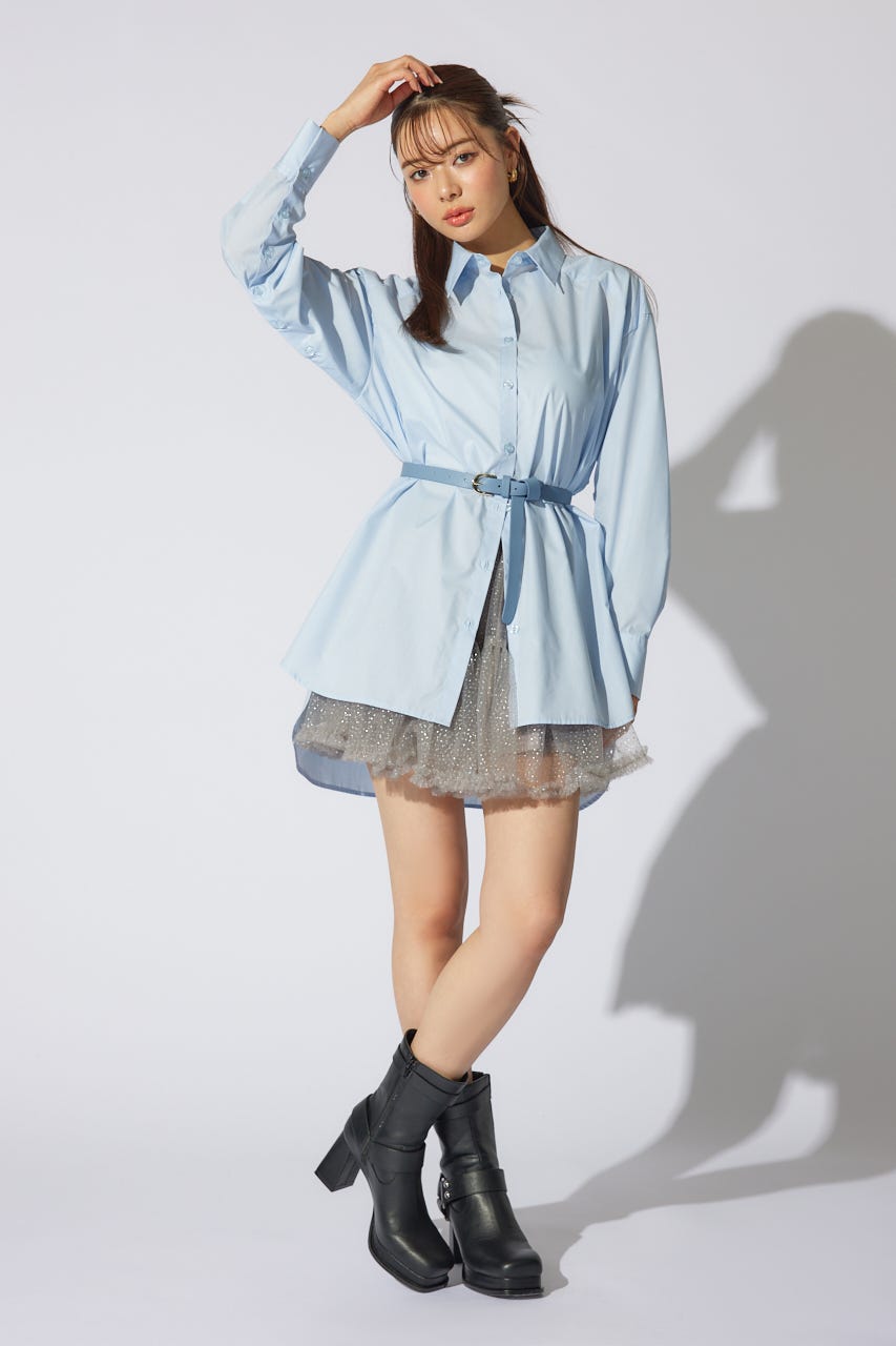 2WAYベルトセットシャツトップス BLU FREE