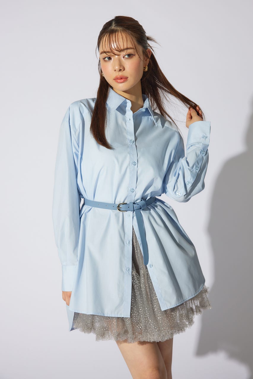 2WAYベルトセットシャツトップス BLU FREE