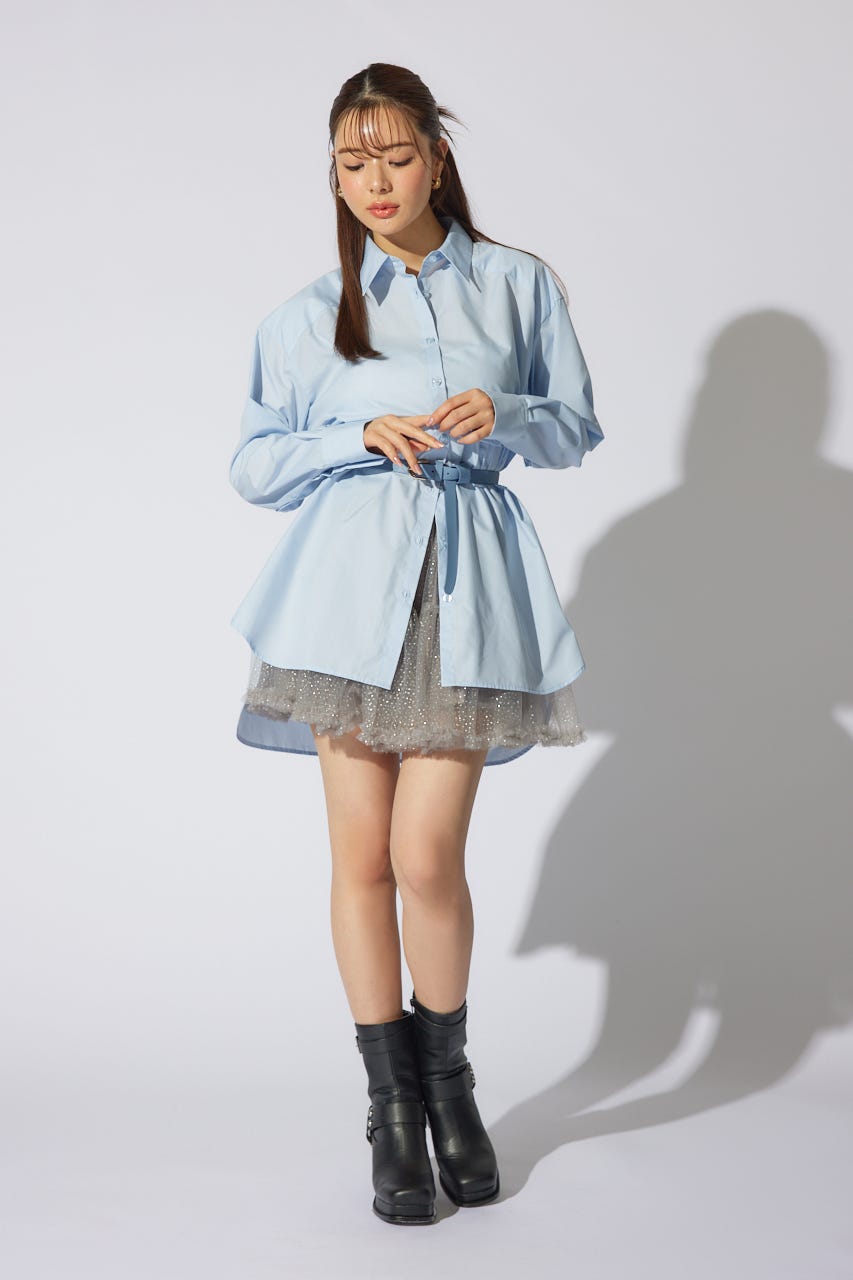 2WAYベルトセットシャツトップス BLU FREE