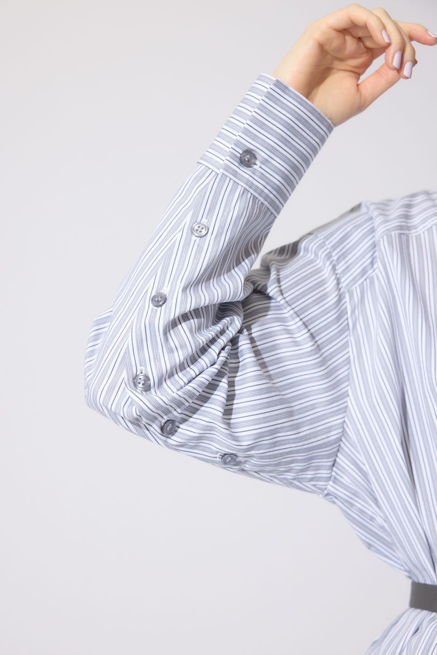 2WAYベルトセットシャツトップス 柄GRY FREE