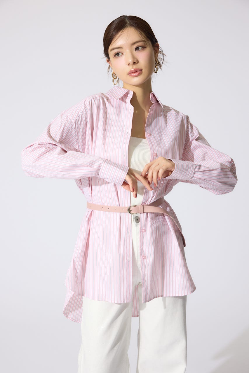 2WAYベルトセットシャツトップス 柄PNK FREE