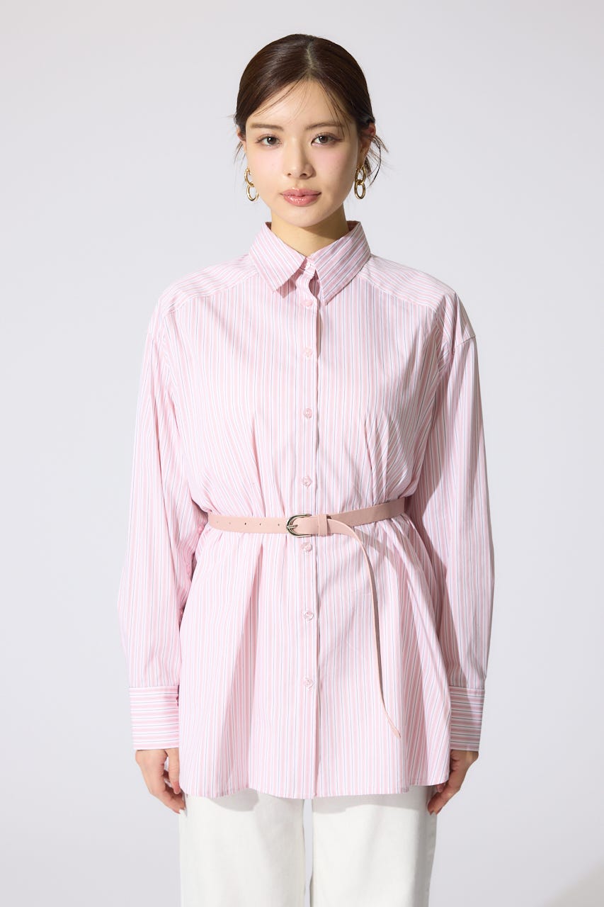 2WAYベルトセットシャツトップス 柄PNK FREE