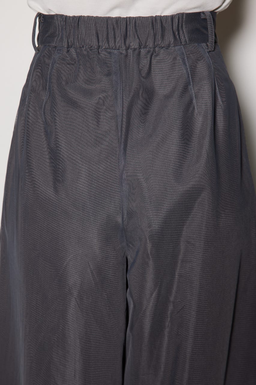 チュールレイヤードジャストウエストストレートパンツ GRY M