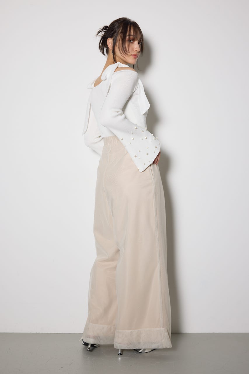 seyto チュールレイヤードセミダブルテーラード・パンツ seyto チュールレイヤードセミダブルテーラード・パンツ seyto