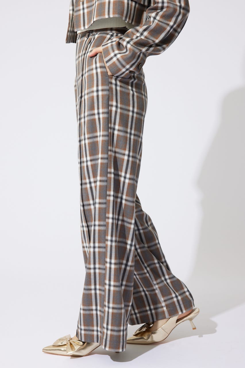 【岡崎紗絵さん着用アイテム】センターピンタックジャストウエストパンツ BRN S