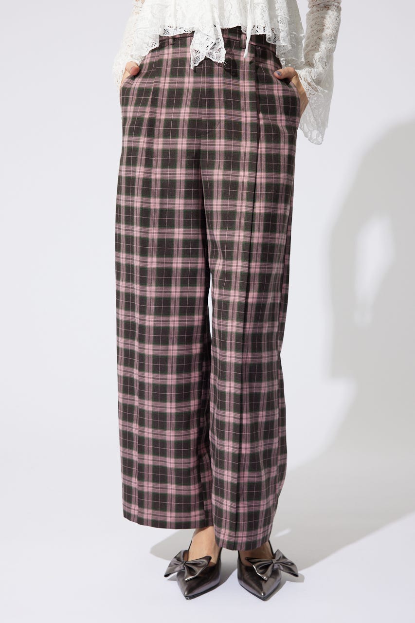 【岡崎紗絵さん着用アイテム】センターピンタックジャストウエストパンツ PNK S