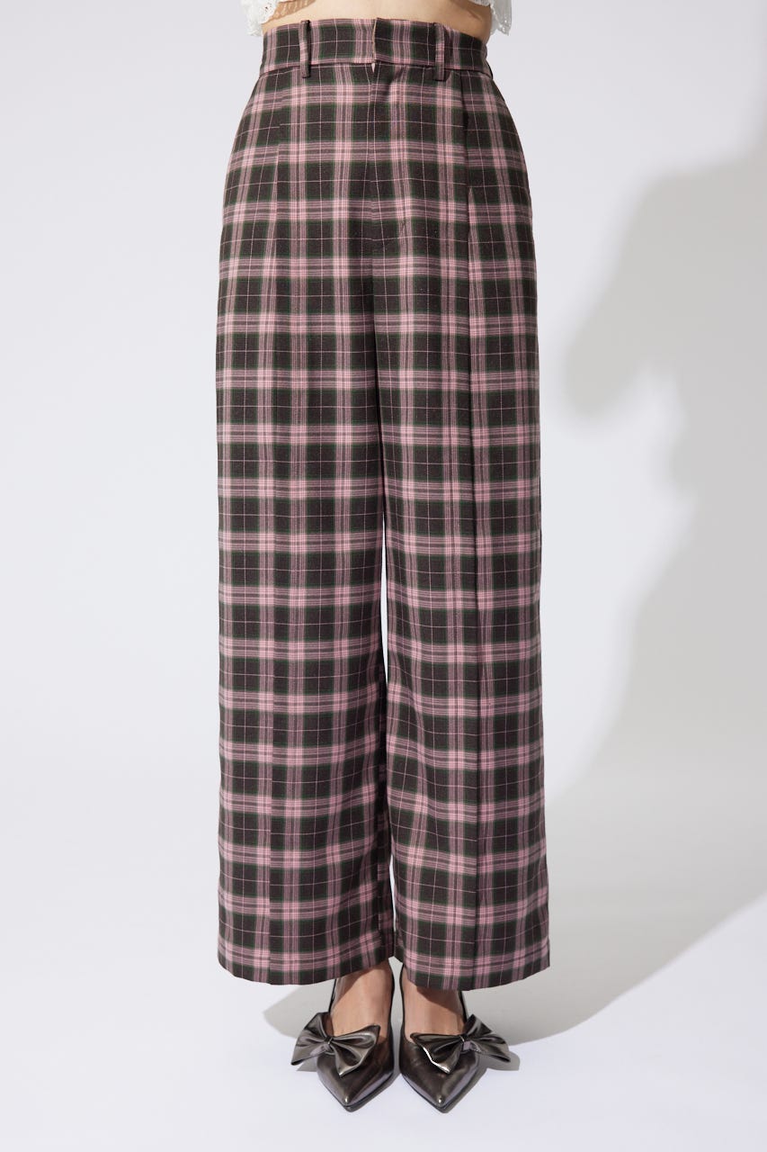 【岡崎紗絵さん着用アイテム】センターピンタックジャストウエストパンツ PNK S