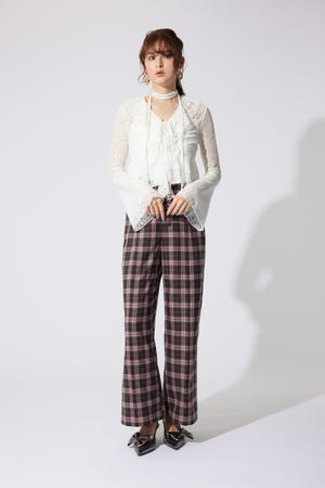 【岡崎紗絵さん着用アイテム】センターピンタックジャストウエストパンツ