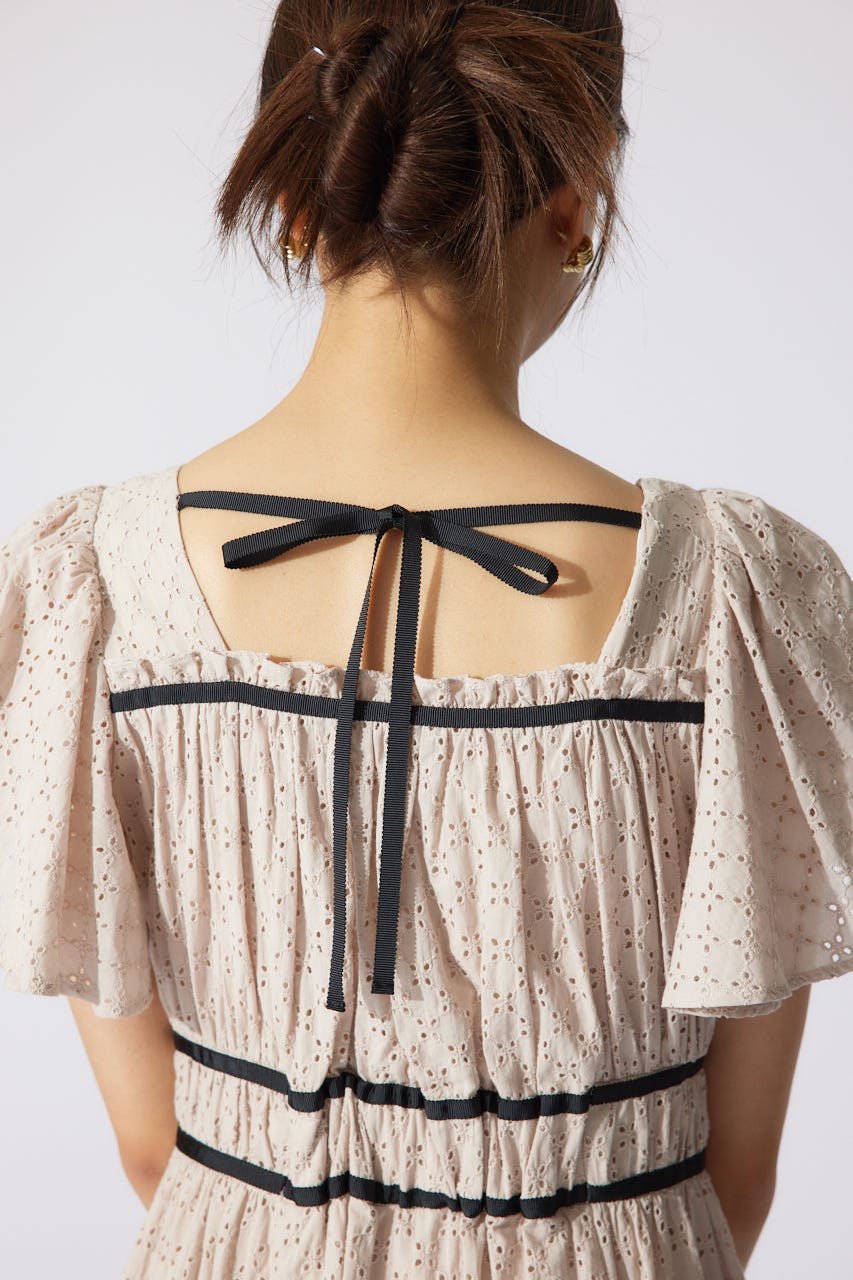 コットンレースフレアワンピース rienda | コットンレースフレアワンピース (ワンピース(ロング