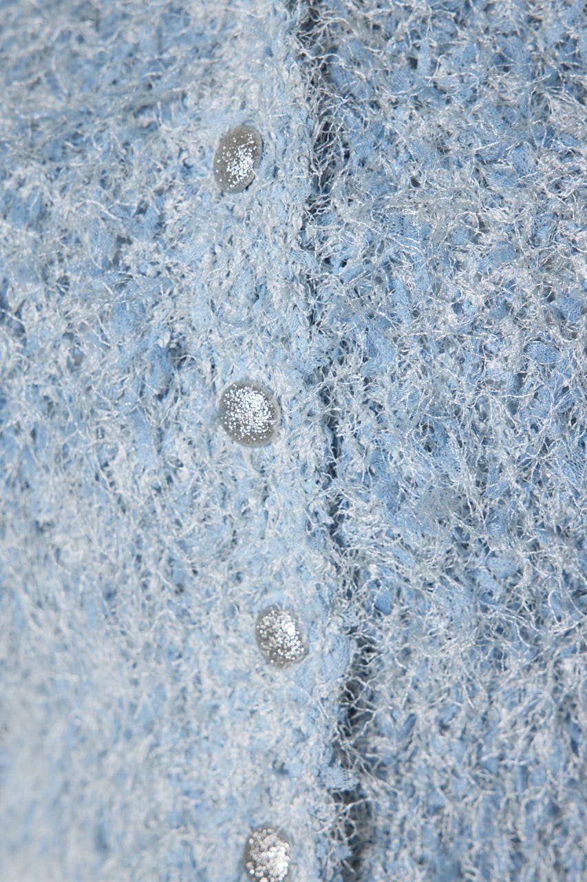 チュールファブリック2WAYニットトップス BLU FREE