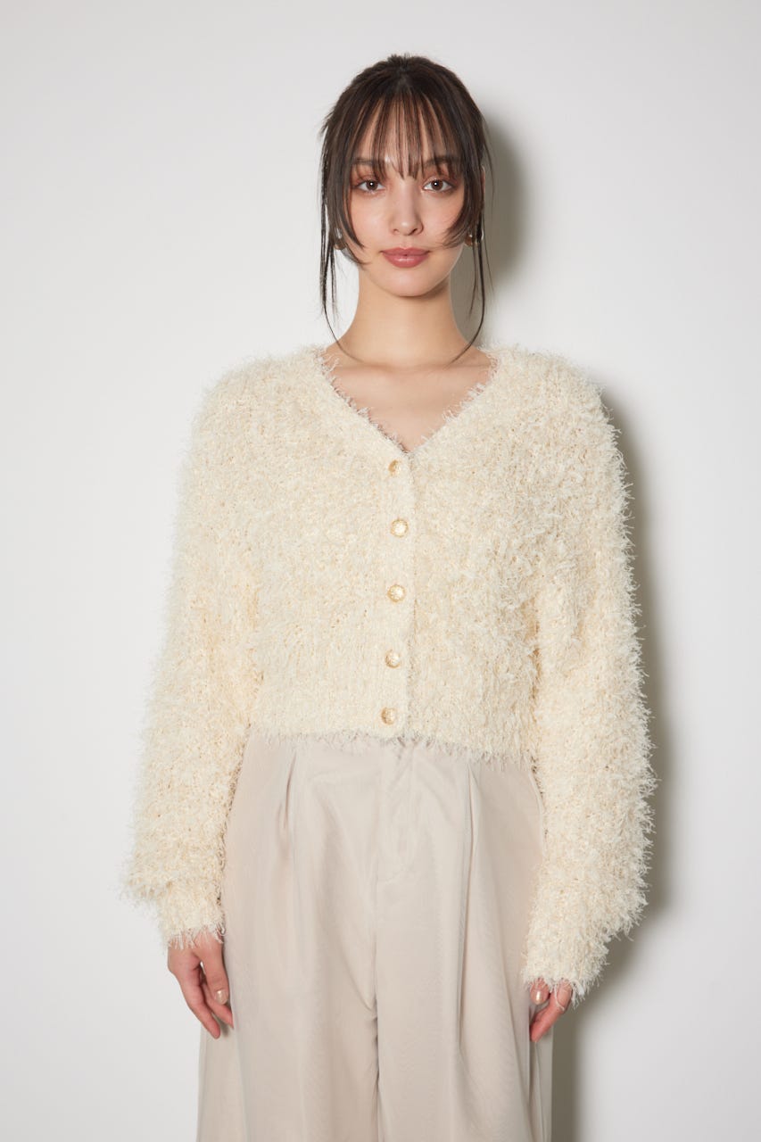 チュールファブリック2WAYニットトップス L/YEL FREE