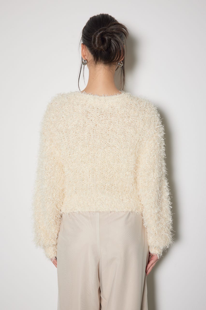 チュールファブリック2WAYニットトップス L/YEL FREE